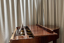 Family house - installation of tracks and decorative blackout curtains