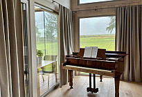 Family house - installation of tracks and decorative blackout curtains