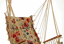Hanging rocking chair from Czech company Alebo  from tapestry fabrics