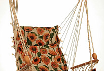 Hanging rocking chair from Czech company Alebo  from tapestry fabrics