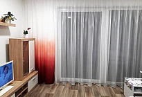 Elegant curtain and curtain on French window