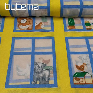 Children decorative fabric Animals in the windows I