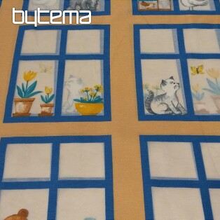 Children decorative fabric Animals in the windows II