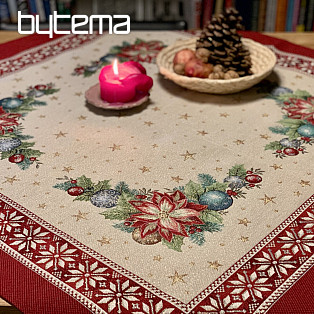 Christmas tapestries tablecloths and scarves CHRISTMAS STAR II red