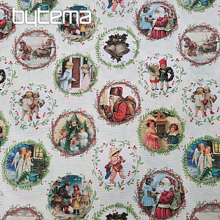 Christmas decoration fabric VICTORIAN CHRISTMAS