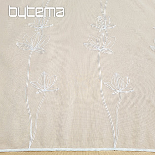 Luxurious embroidered curtain WHITE WITH FLOWERS 11745/290
