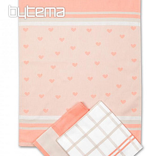 Extra absorbent jacquard towels SALMON HEARTS