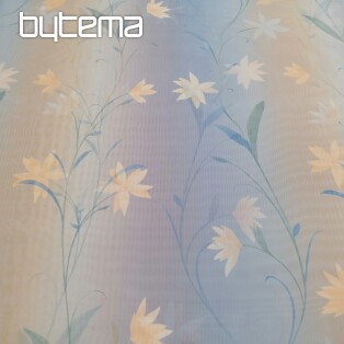 Light blue curtain with flowers