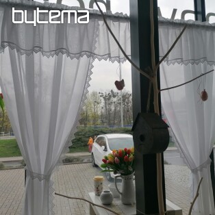 Finished curtain - set: 2 pcs curtains 1 pcs ruffled with lace