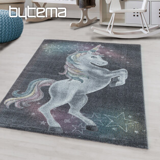 Luxury children's piece rug FUNNY unicorn gray