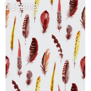 Decorative fabric Red Feathers