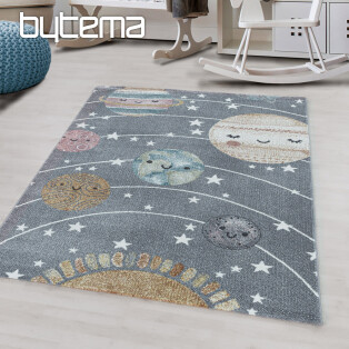 Luxury children's piece rug FUNNY space gray