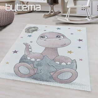 Luxury children's piece rug FUNNY dinosaur pink