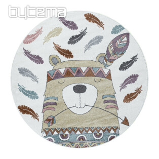 Round children's piece rug FUNNY indian colored