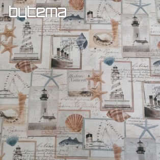 Decorative fabric sea postcard