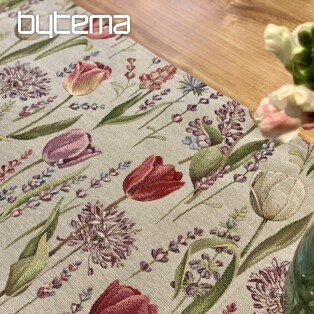 Tapestry tablecloth, scarf Spring-tulips