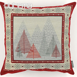 Christmas decorative pillow cover Christmas trees red
