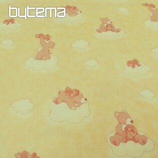 Decorative fabric Teddy bears on a cloud - yellow