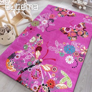 Children's carpet MONDO 114 butterflies - pink
