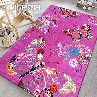 Children's carpet MONDO 114 butterflies - pink