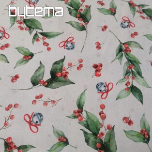 Christmas decoration fabric Large holly