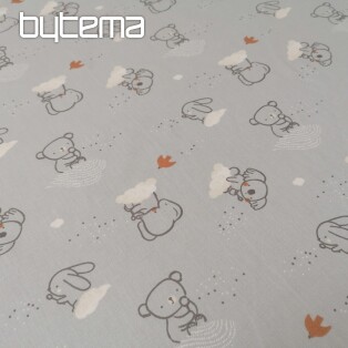 Animal sky gray cotton fabric