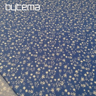 Blue Gramina flowers cotton fabric