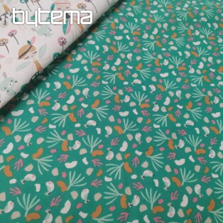 Cotton fabric BIRDS LIPO green