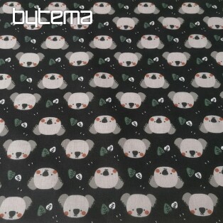 Cotton fabric Koala Kiwak black