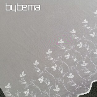 Luxury embroidered white curtain - flower 11775