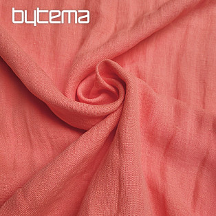 Linen fabric - pink CORAL
