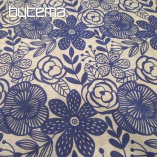 Decorative fabric PIPO BLUE FLOWER