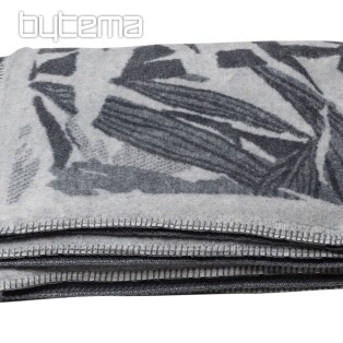 Cotton blanket BAMBOO gray leaves 2218/90
