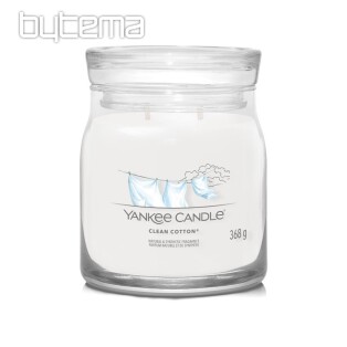 candle YANKEE CANDLE scent CLEAN COTTON GLASS MEDIUM 2 WICKS