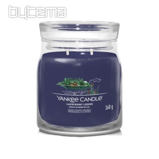 candle YANKEE CANDLE fragrance LAKEFRONT LODGE GLASS MEDIUM 2 wicks