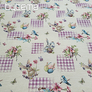 Tapestry fabric EASTER BUNNY LILAC