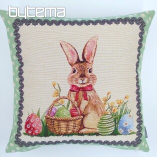 Tapestry cushion cover BARE AND EGGS WITH GREEN LACE