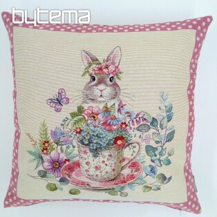 Tapestry cushion cover BARE IN A MUG pink
