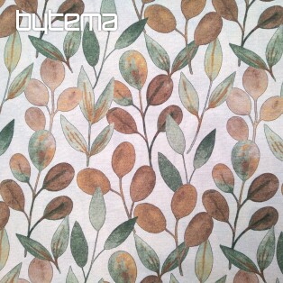 Decorative fabric HOJAS LEAVES GREEN