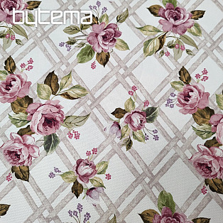 Decorative fabric CASTLE ROSE GRID