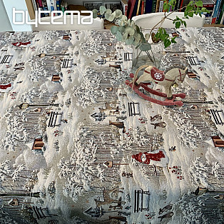 Tapestry tablecloth and scarf NIGHT WINTER
