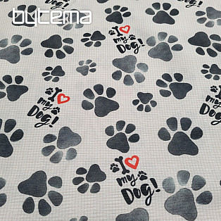 Decorative fabric DOG FOOTPRINT