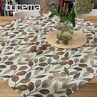 Tablecloth and scarf LISTY HOJAS green