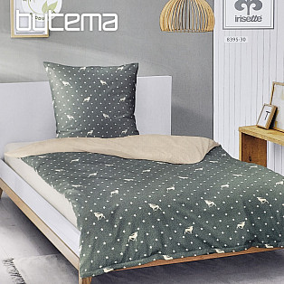 Luxury flannel bedding IRISETTE 8395-30 PANDA green