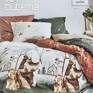 Luxury flannel bedding IRISETTE 8397-30 PANDA green BEARS