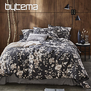 Luxury flannel bedding IRISETTE KOALA gray flowers