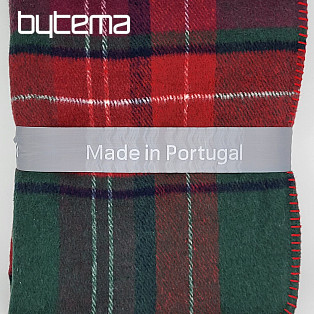 Luxury blanket CHECK GREEN RED