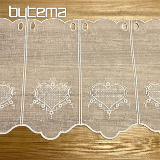 Luxury embroidered curtain GERSTER SRDÍČKO 11807/050 cream