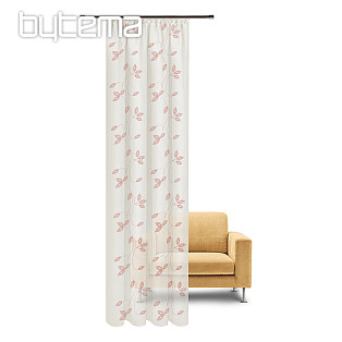NATURE Gerster curtain EMBROIDERED LEAVES OLD PINK