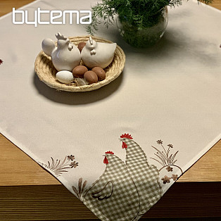 Embroidered tablecloth and scarf SLEPIČKA check